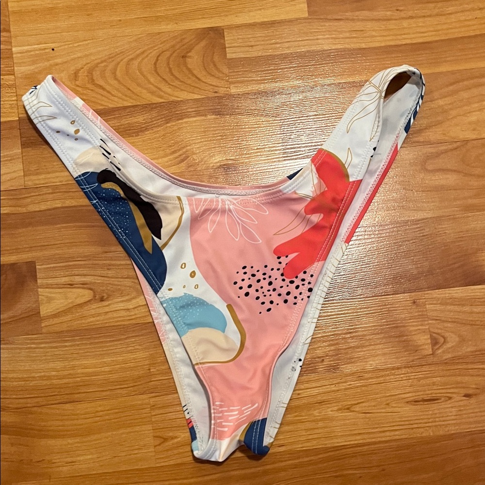 Colorful Abstract High-Cut Bikini Bottom